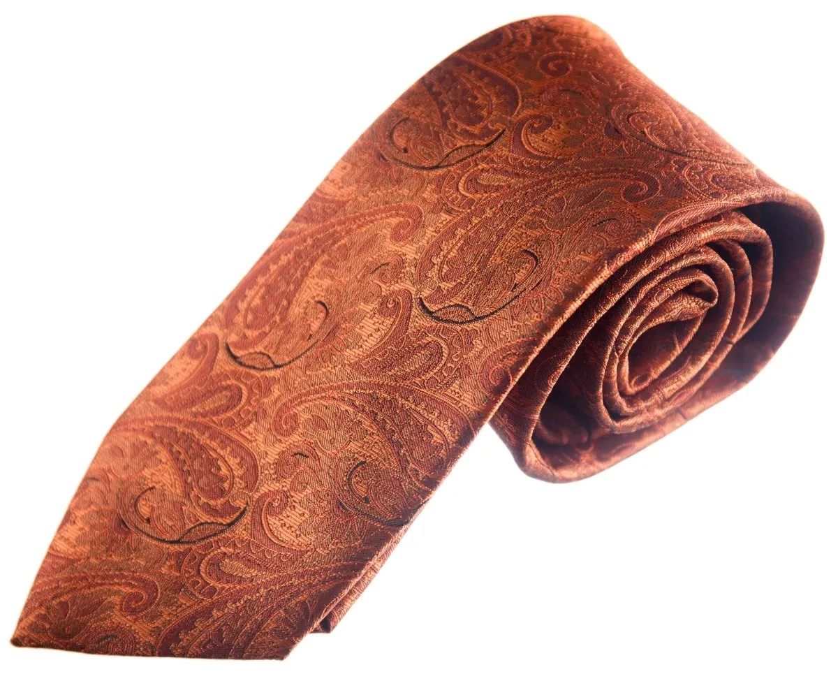 Necktie Satin Paisley Jacquard Self Tie Classic Windsor - RENTAL