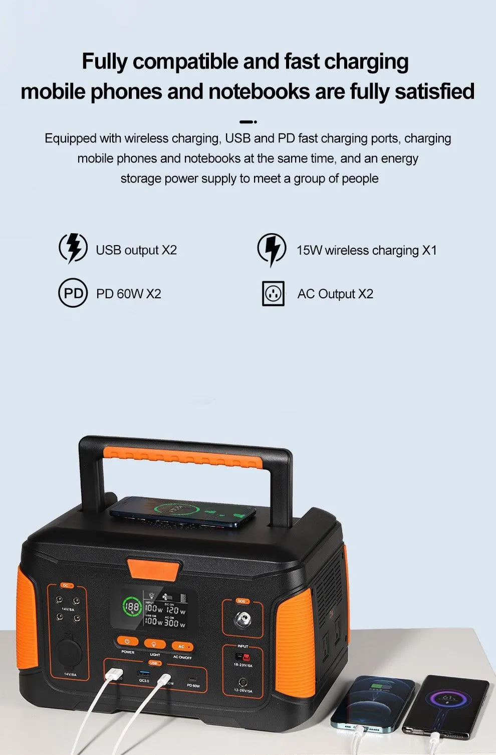 Outdoor Portable Power Station   Folding Solar Charging Panel [BUNDLE]