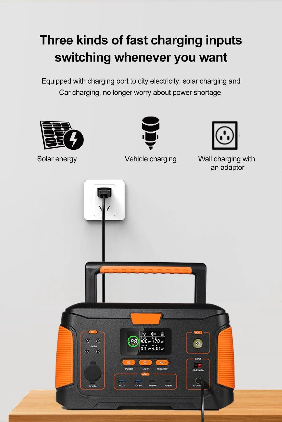 Outdoor Portable Power Station   Folding Solar Charging Panel [BUNDLE]