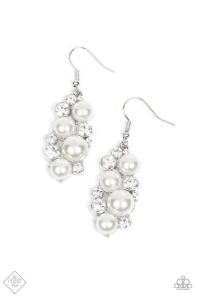 Paparazzi Fond Of Baubles - White Earrings - Fashion Fix - October 2021