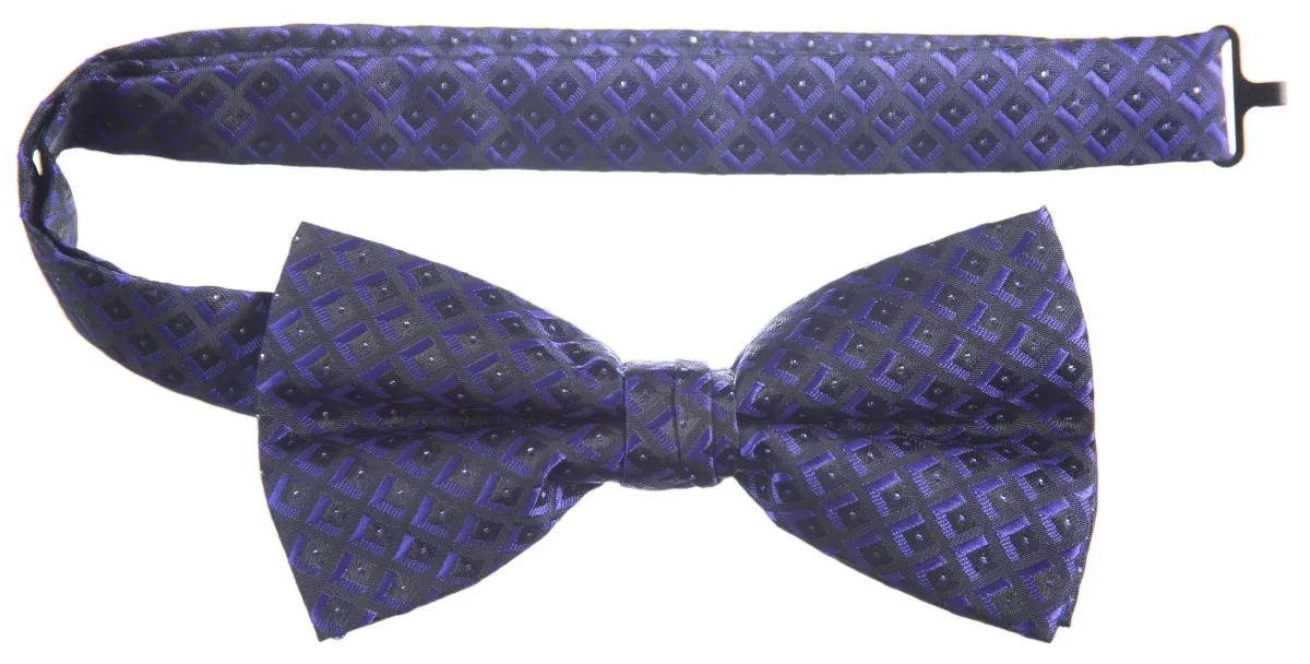 Pre-tied Adjustable Bow Tie of Satin Paisley Jacquard