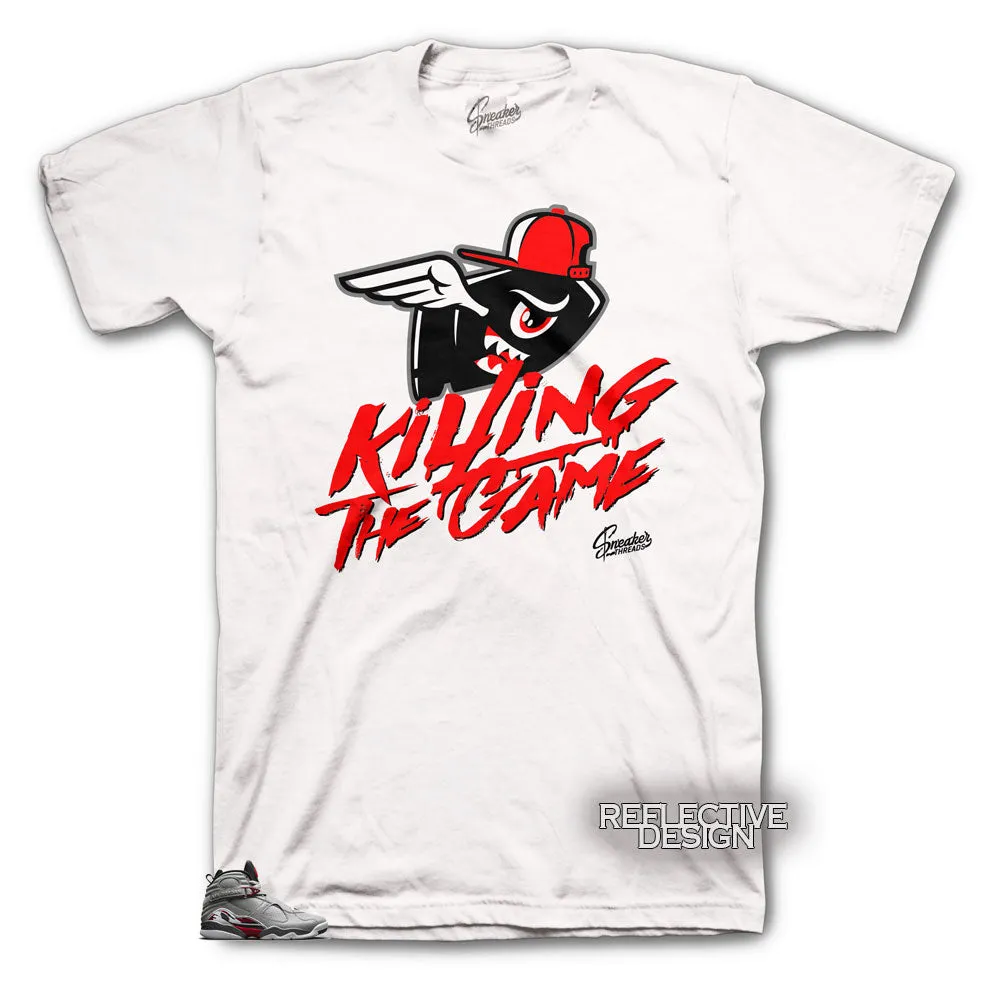 Retro 8 Reflective Shirt - Killing the Game - White