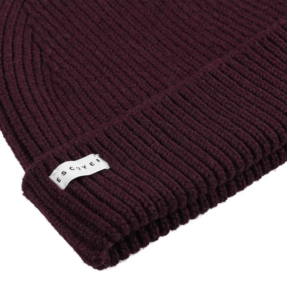 Ribbed Merino Beanie / Purple