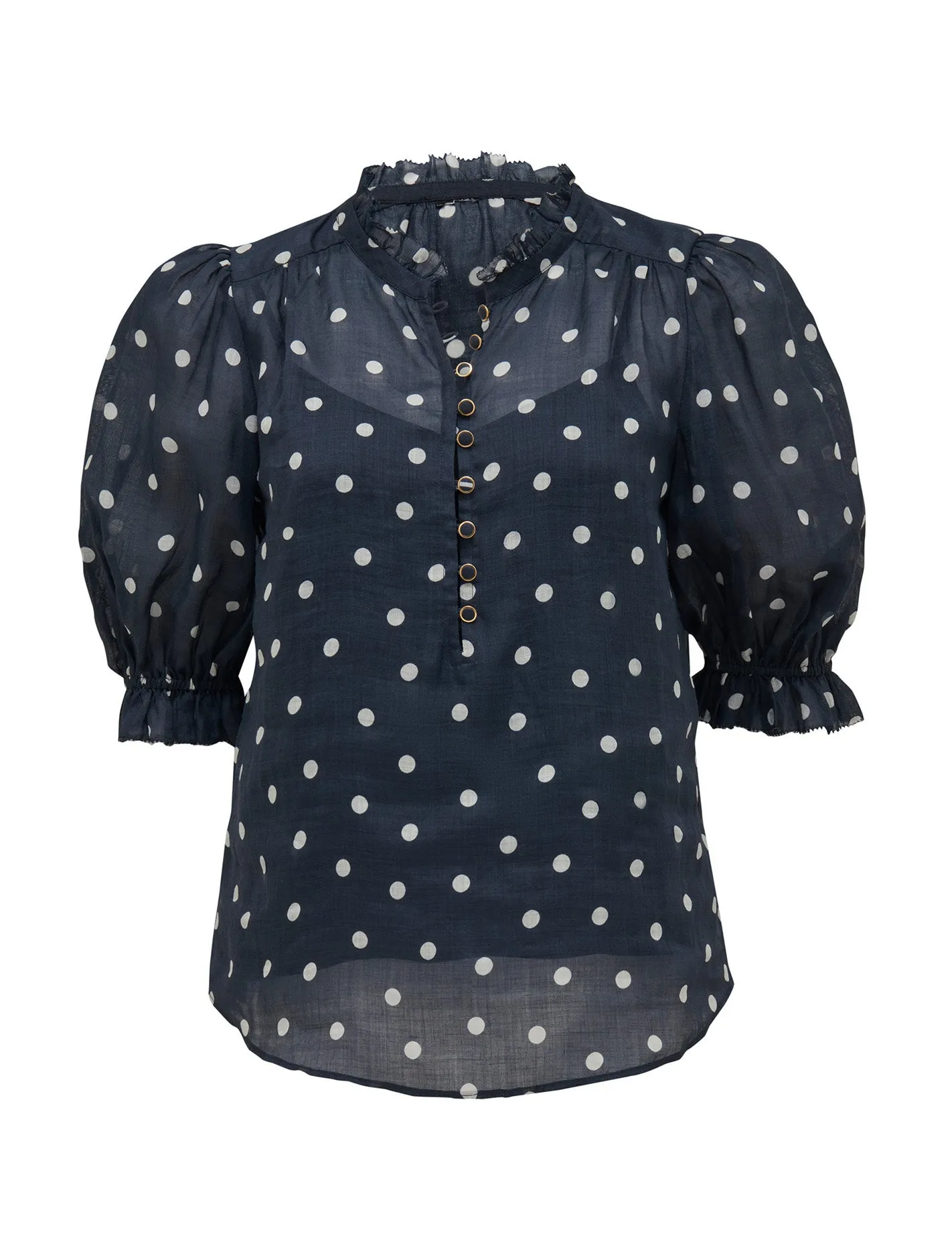 Rita Half Placket Ramie Blouse