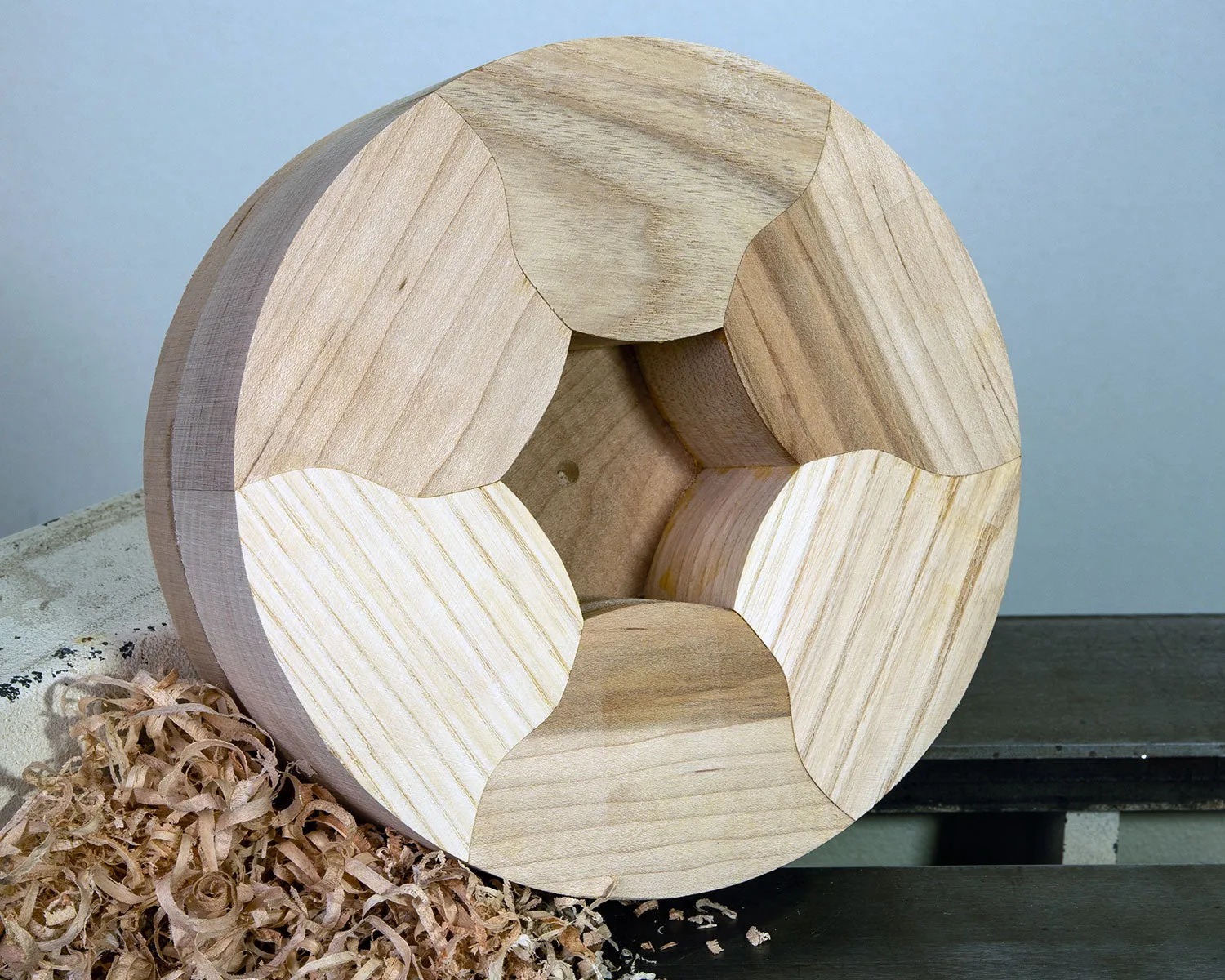 Segmented Bowl Blank for Woodturning, 6.5 x 3