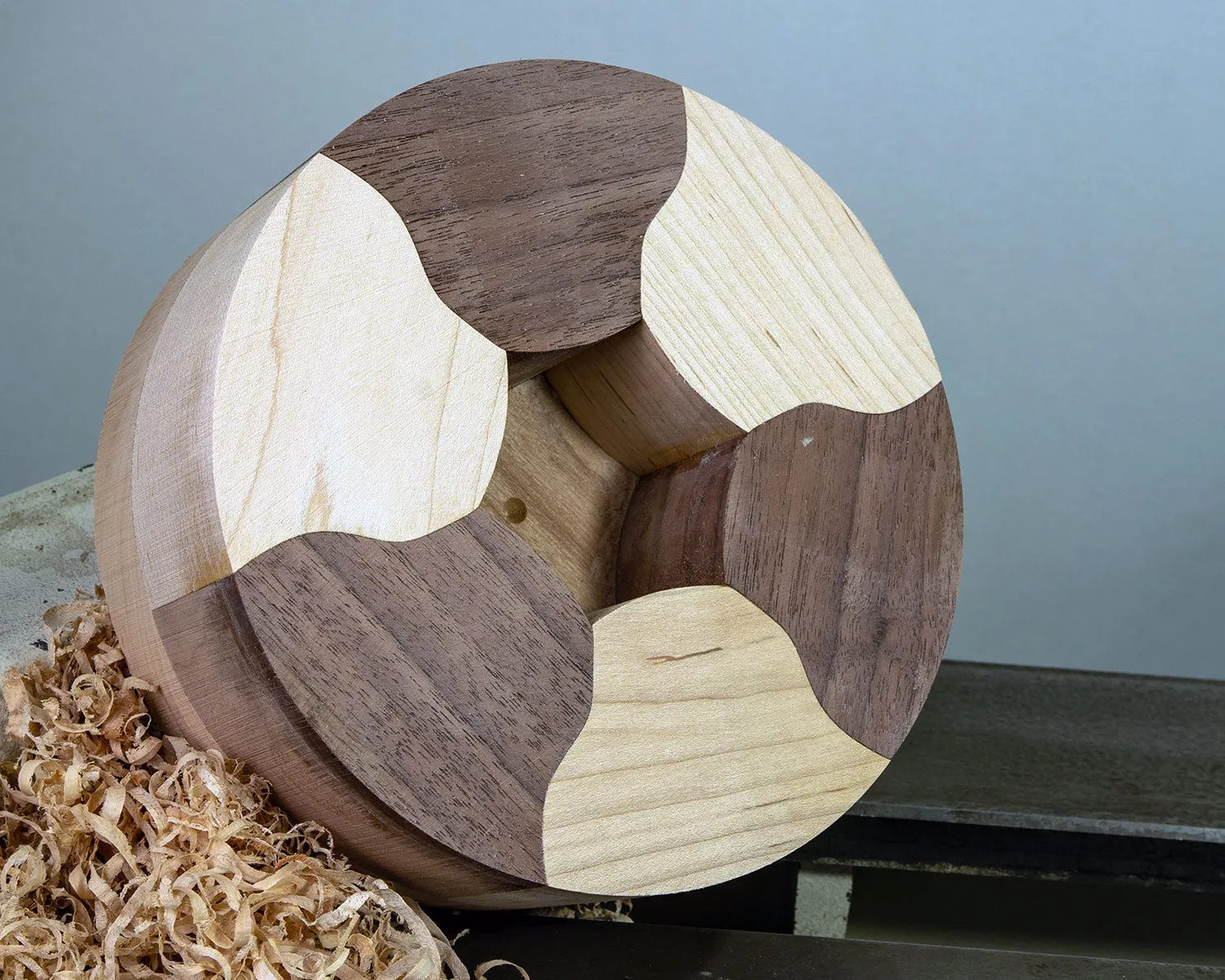 Segmented Bowl Blank for Woodturning, 6.5 x 3