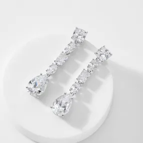 SHINE ON CZ LINEAR DROP EARRINGS