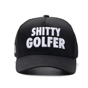 Shitty Golfer Black SnapBack Golf Hat - Curved Brim