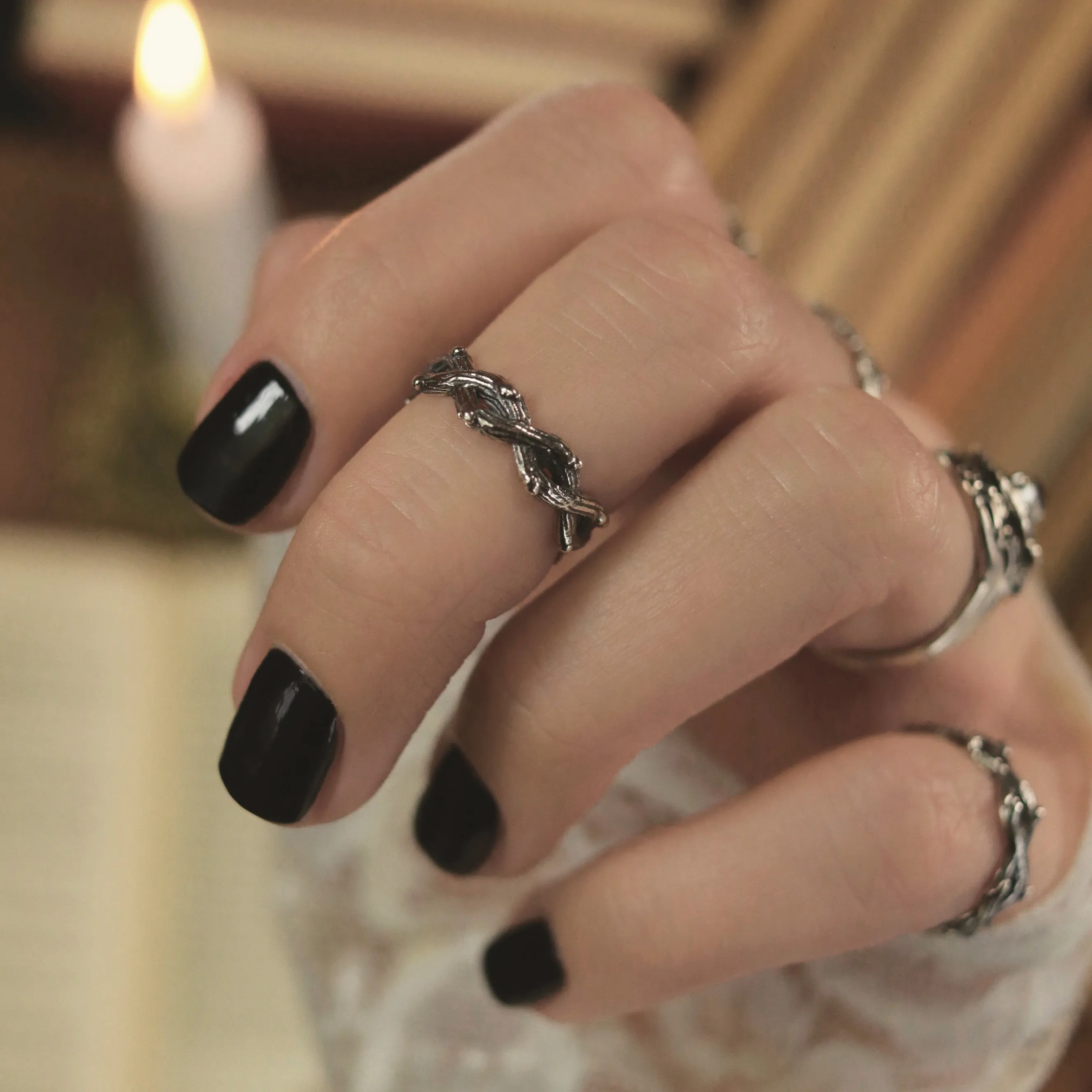 Silvestre Double Wrap Gothic Thorn Branch Ring