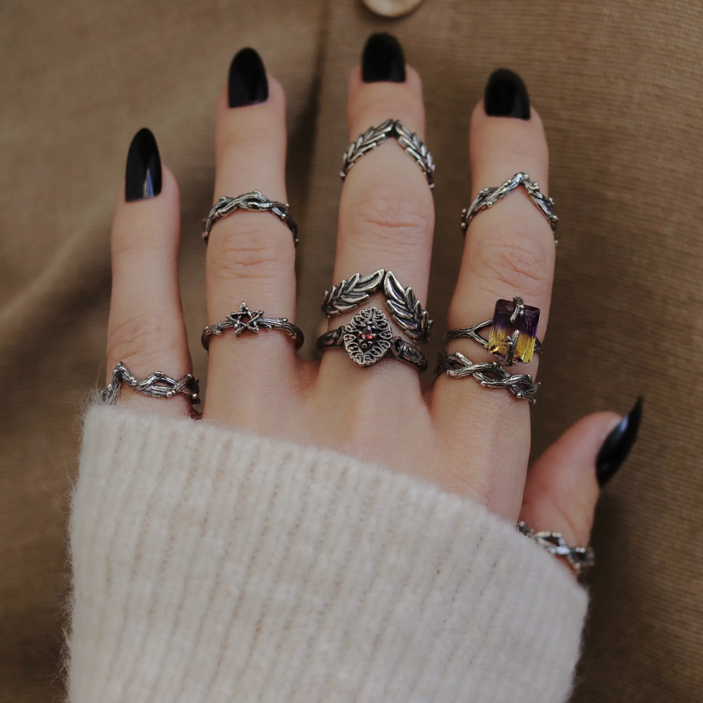 Silvestre Double Wrap Gothic Thorn Branch Ring