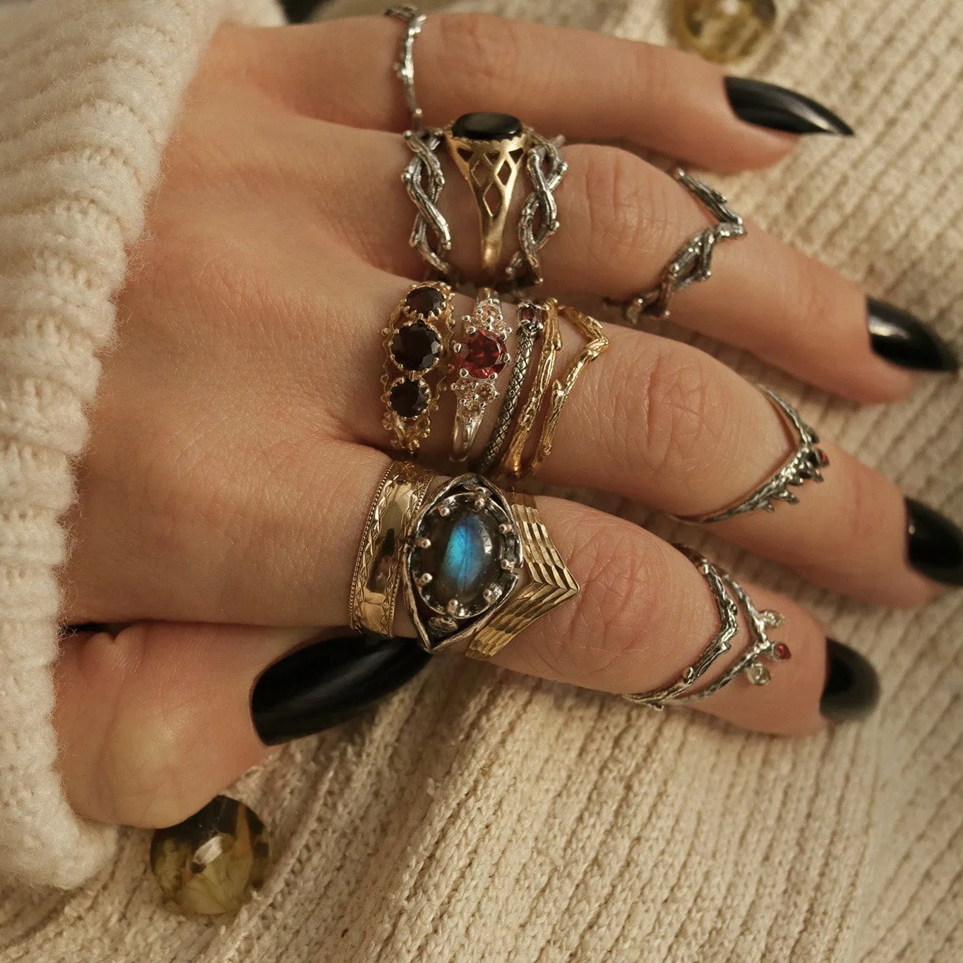 Silvestre Double Wrap Gothic Thorn Branch Ring