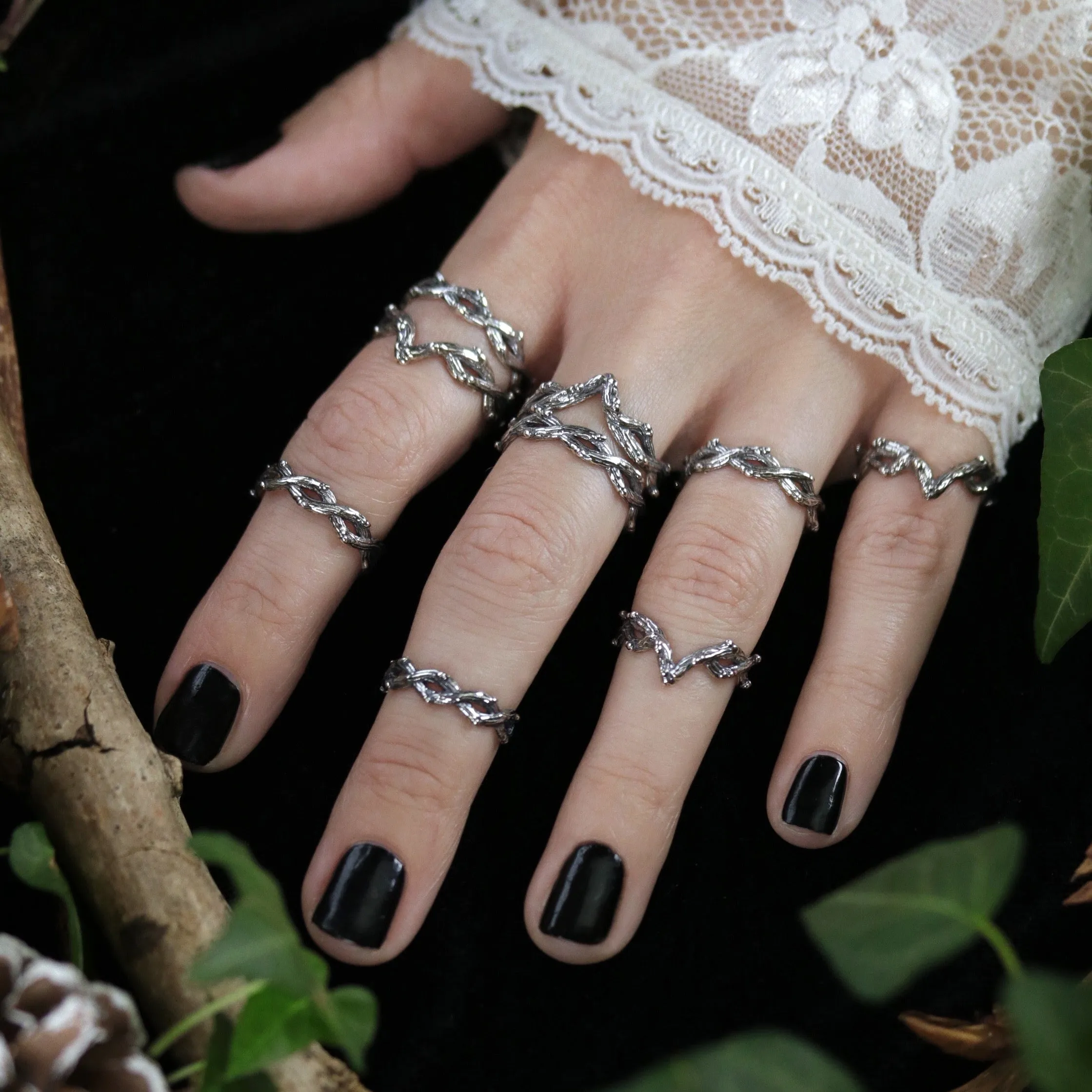 Silvestre Double Wrap Gothic Thorn Branch Ring