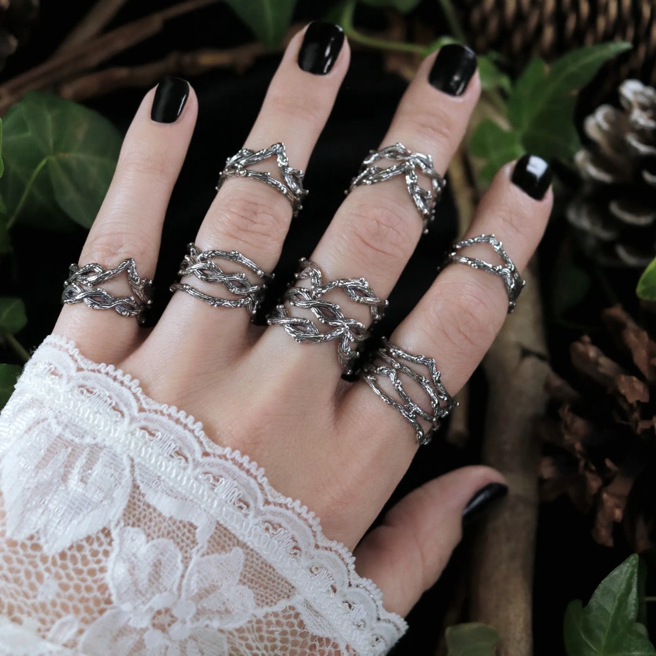 Silvestre Double Wrap Gothic Thorn Branch Ring