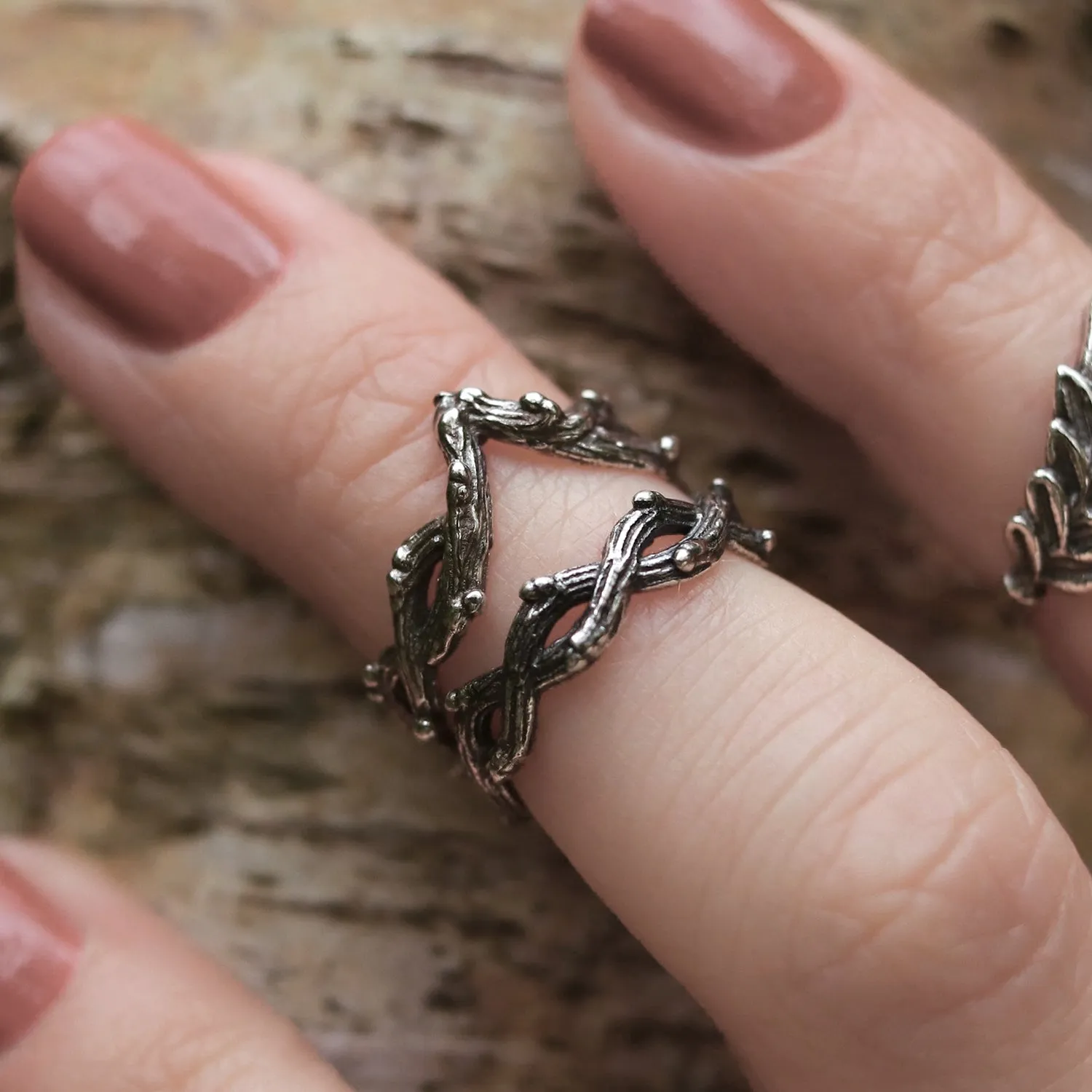 Silvestre Double Wrap Gothic Thorn Branch Ring