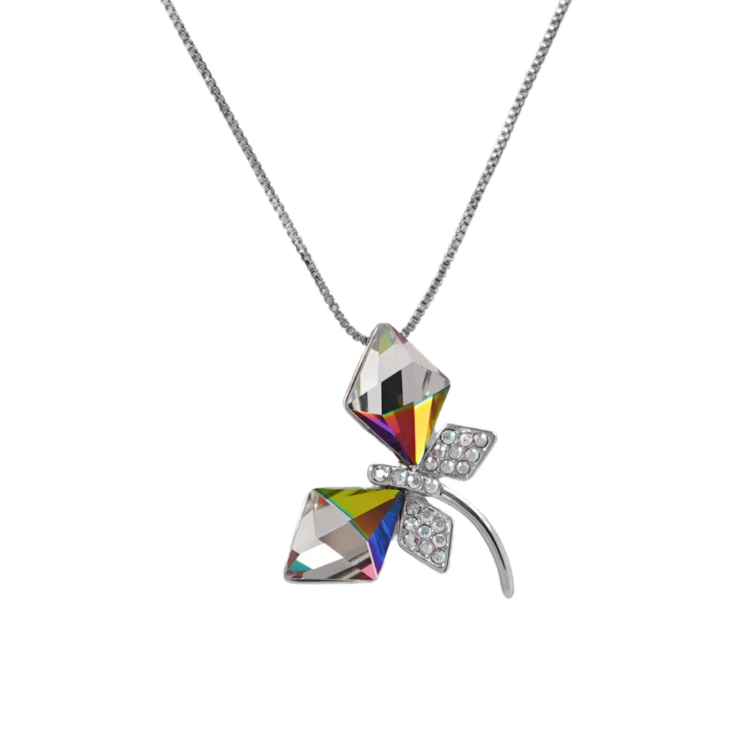 The Unique sophsicated Butterfly Swarovski Crystal platinum plated necklace