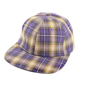 Theories Mechanics 6 Panel Purple Plaid Adjustable Hat