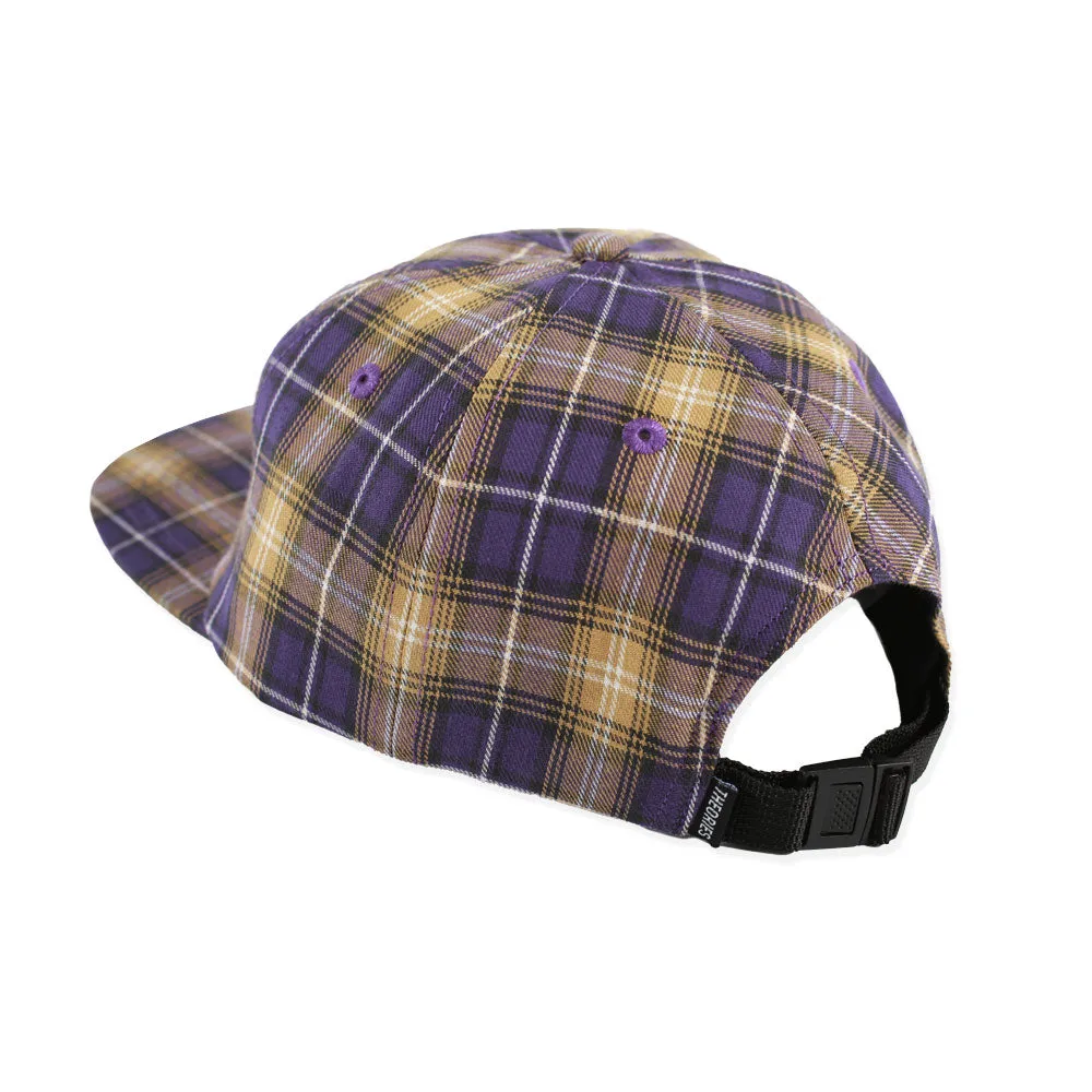 Theories Mechanics 6 Panel Purple Plaid Adjustable Hat