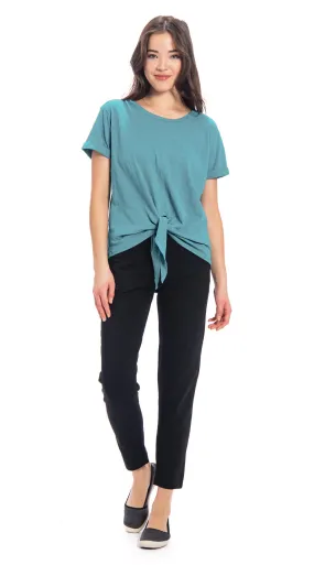 Tie Top - turquoise - organic cotton