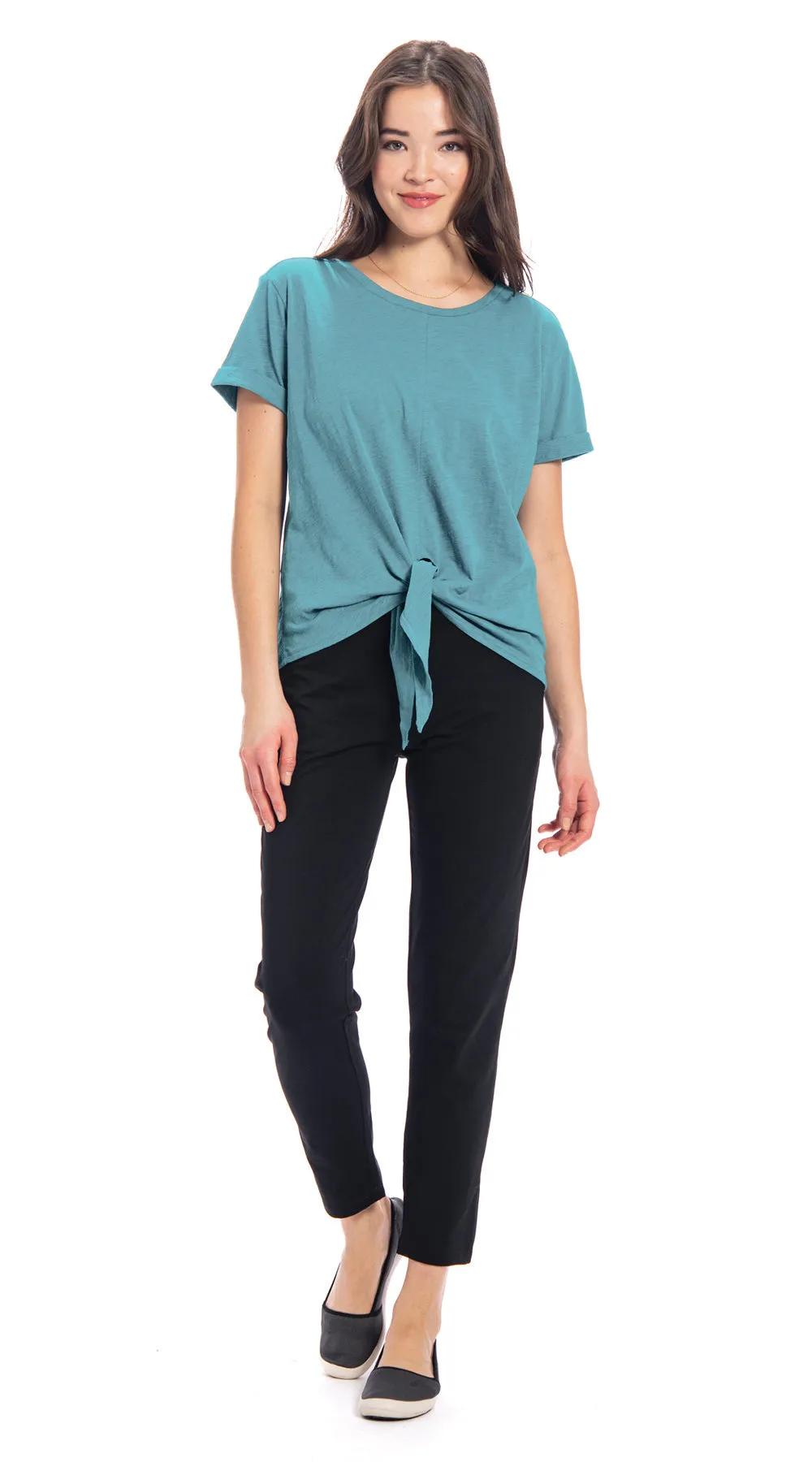 Tie Top - turquoise - organic cotton