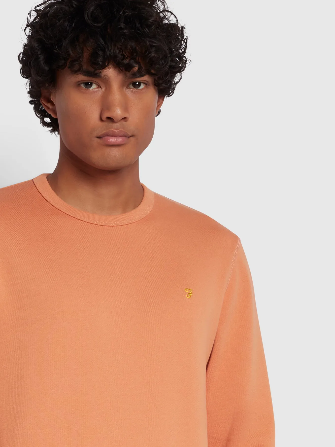 Tim Slim Fit Crew Neck Sweatshirt In Mandarin Farah GWQ