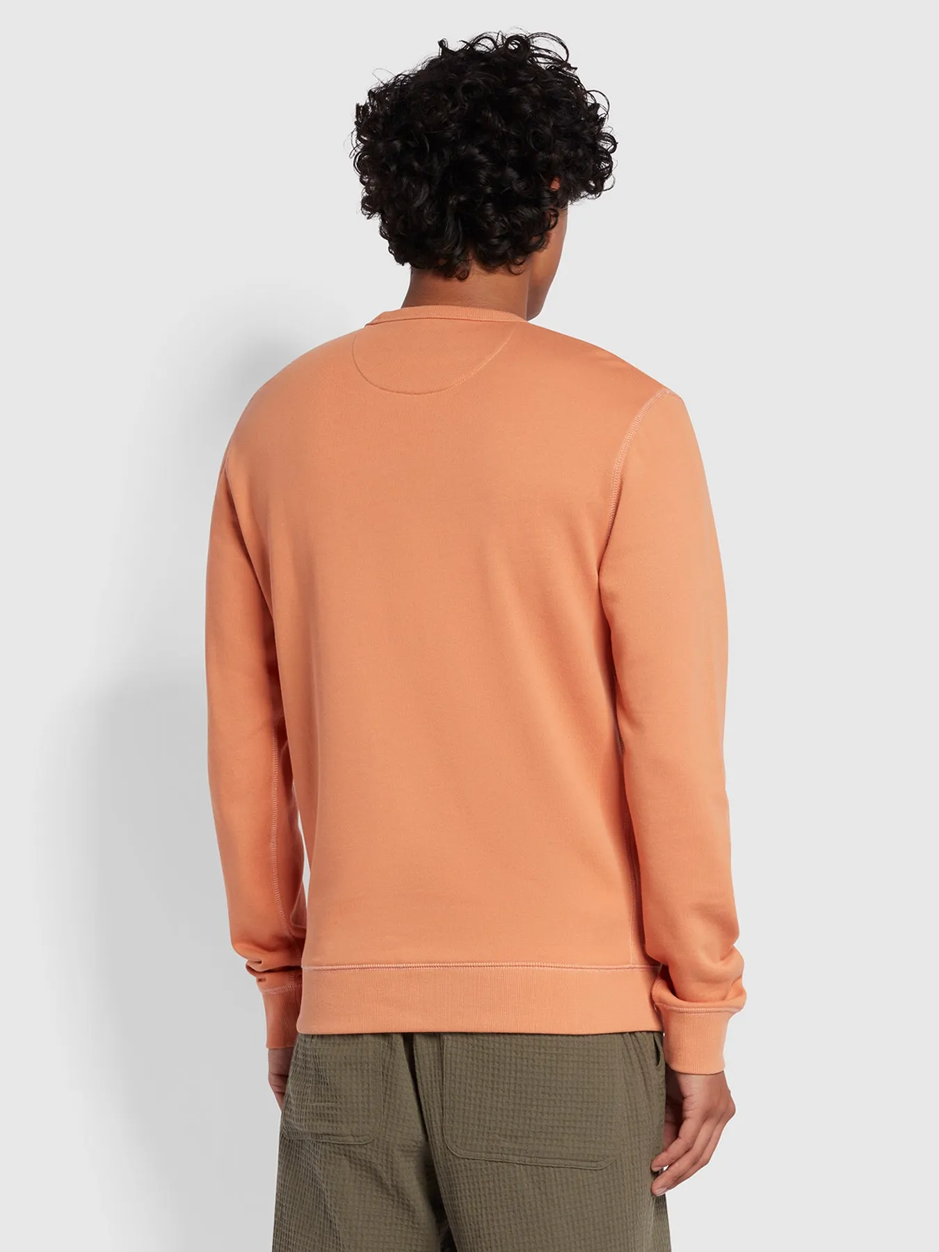 Tim Slim Fit Crew Neck Sweatshirt In Mandarin Farah GWQ