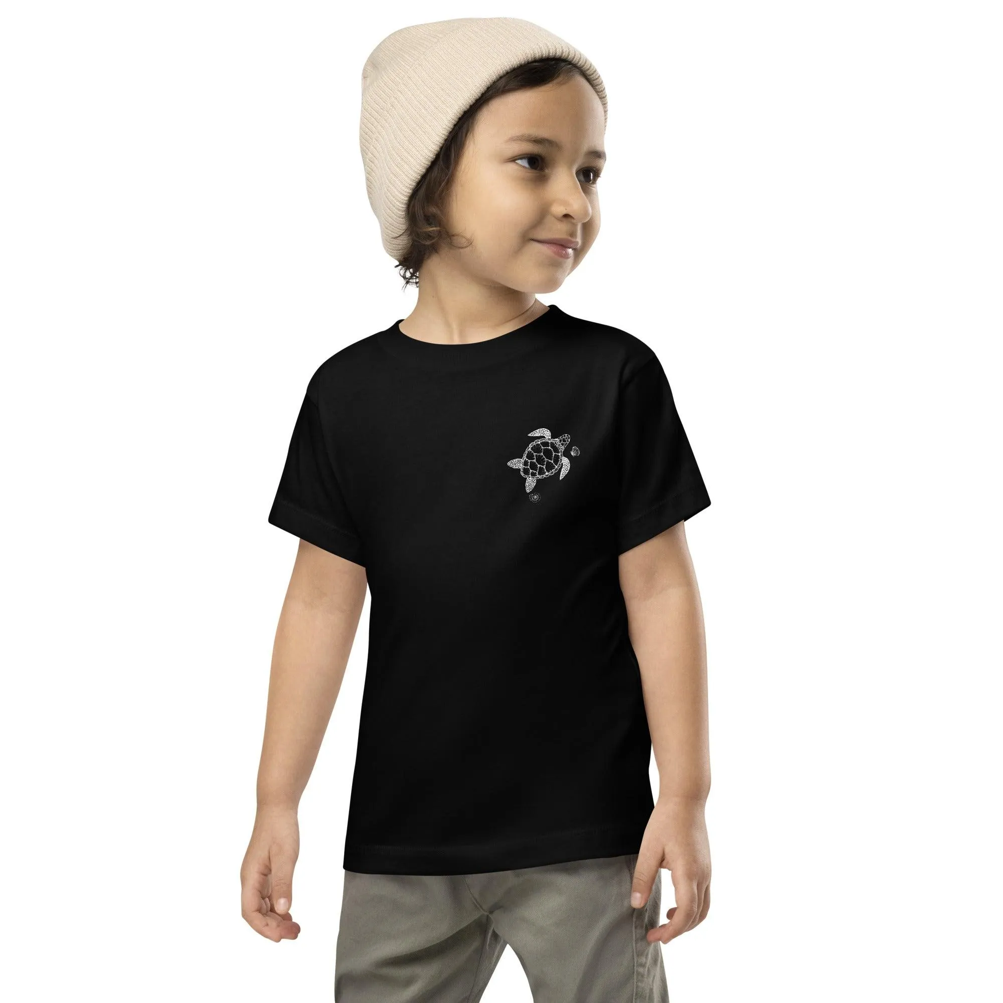 Toddlers embroidered Sea Turtle and Shells T-shirt