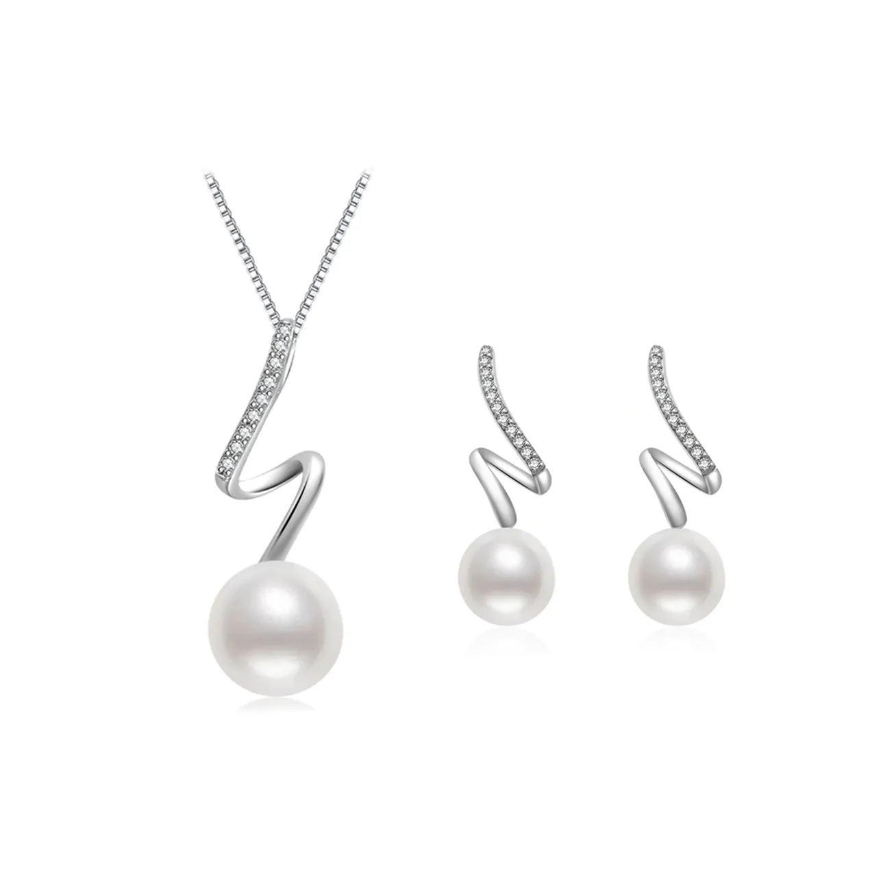 Top Grade Freshwater Pearl Necklace & Earrings Set WS00112 | S Collection