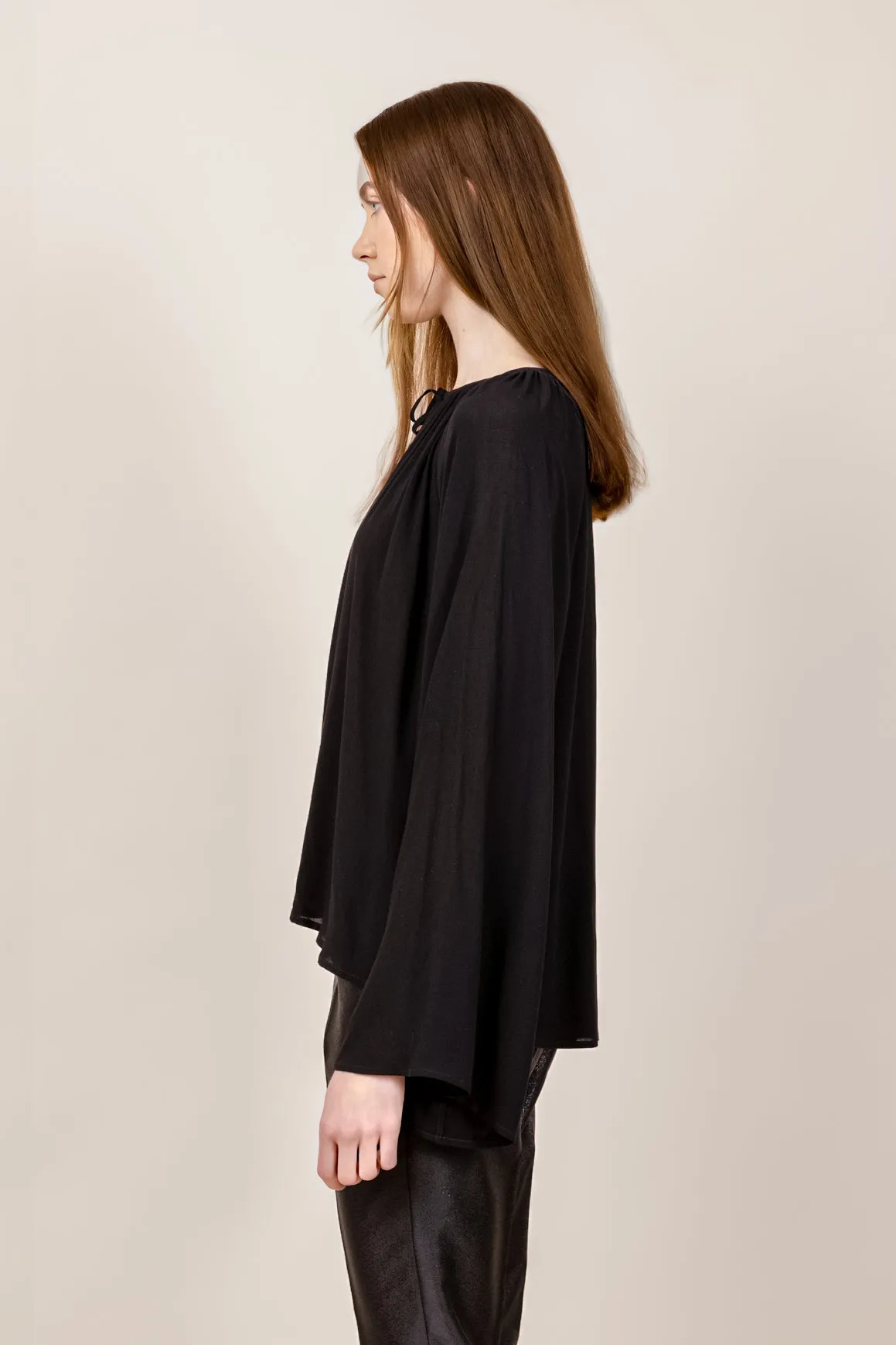 TUNDRA crepe blouse in black