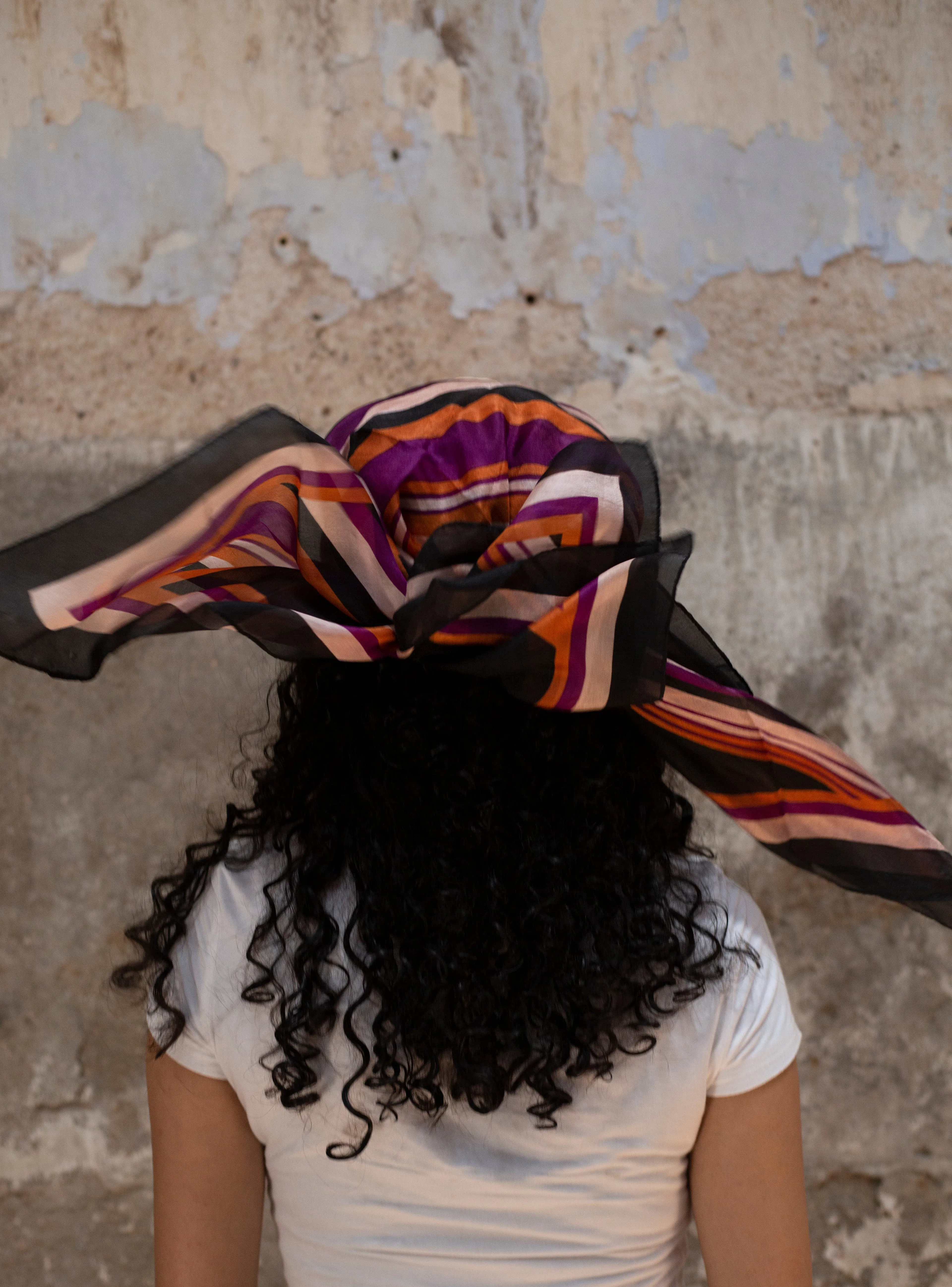 Upcycled Silk Scarf / Curly Hair Genie