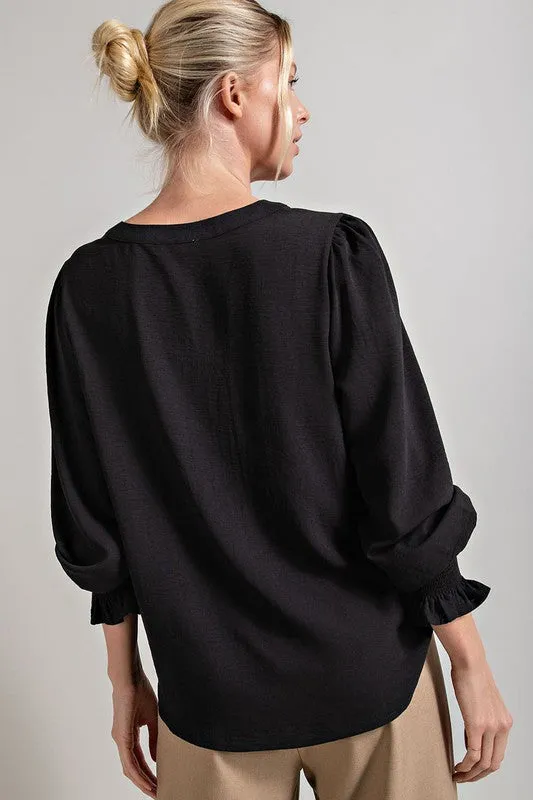 V-Neck Long Sleeve Top