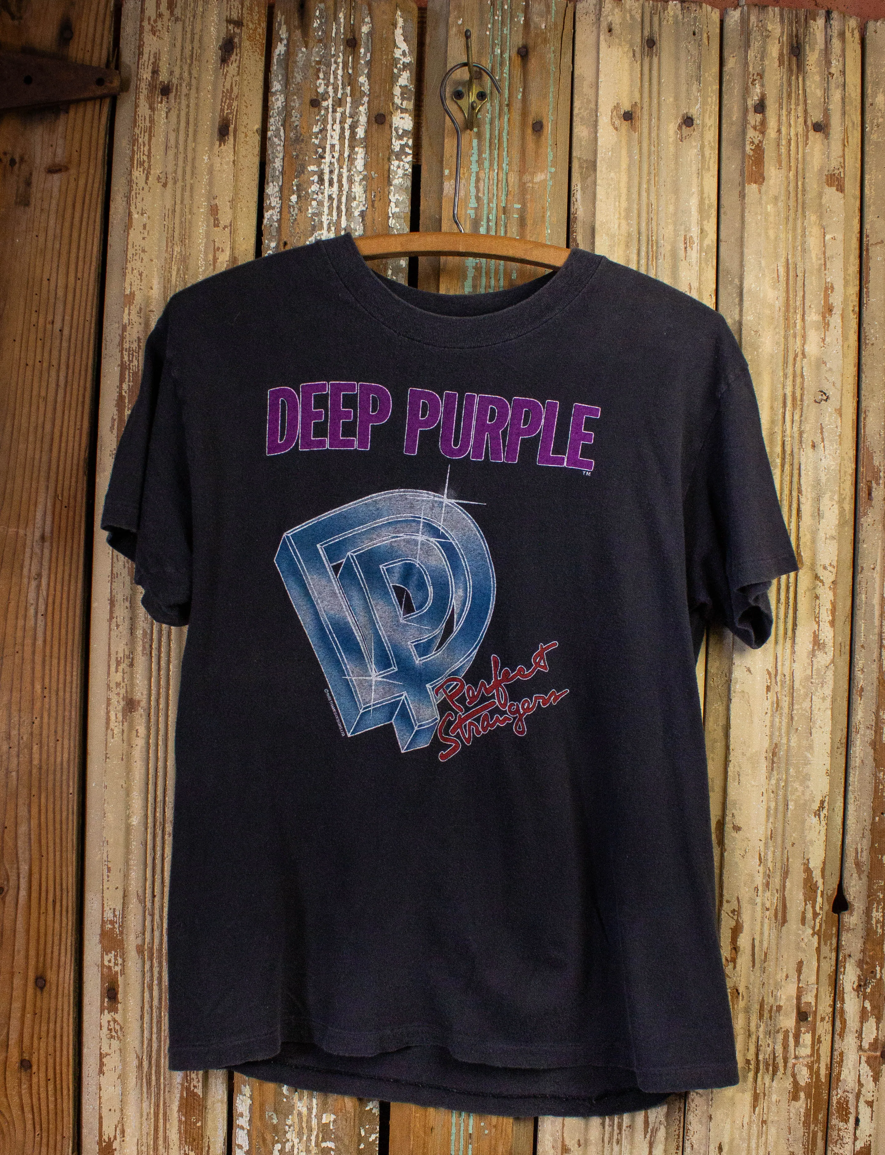 Vintage Deep Purple Perfect Strangers Concert T Shirt 1984 Black Medium