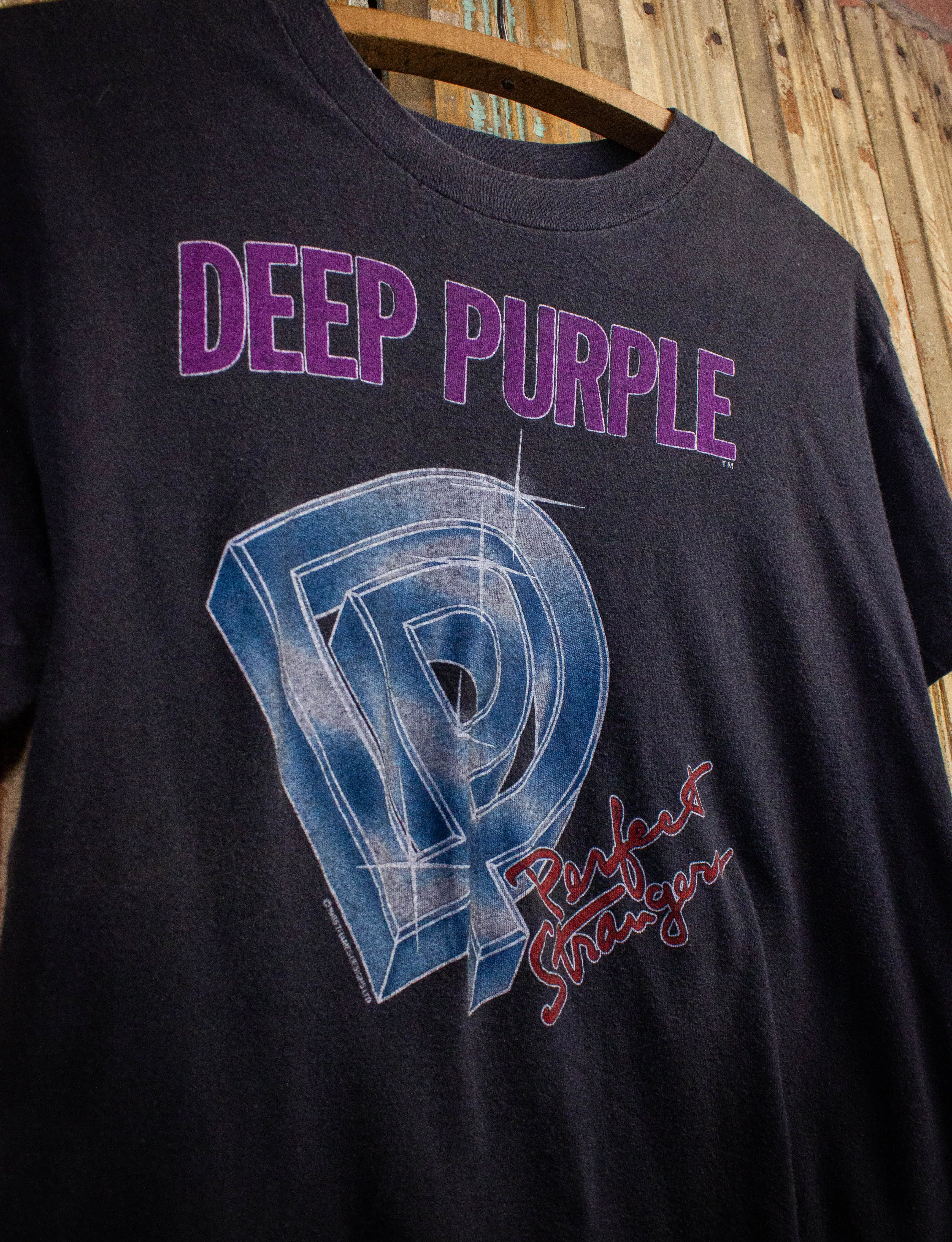 Vintage Deep Purple Perfect Strangers Concert T Shirt 1984 Black Medium