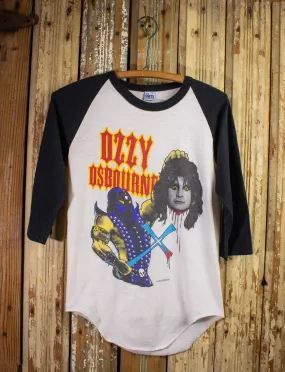 Vintage Ozzy Osbourne Decapitation Raglan Concert T Shirt 1982 White/Black XS