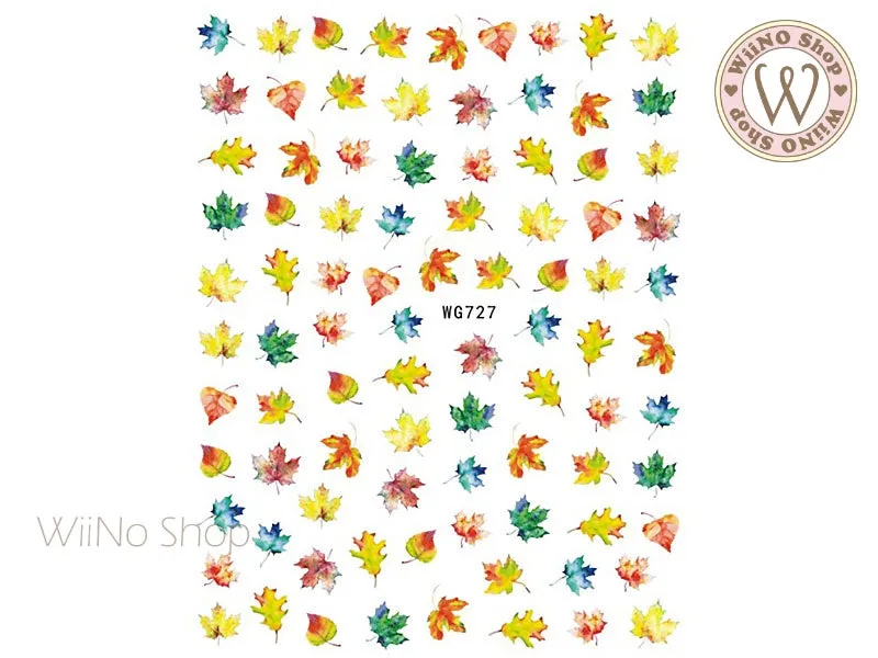 Watercolor Maple Adhesive Nail Art Sticker - 1 pc (WG727)