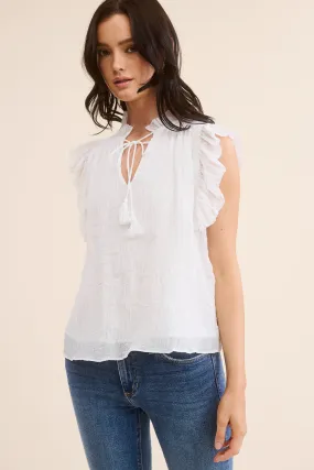 White Textured Blouse