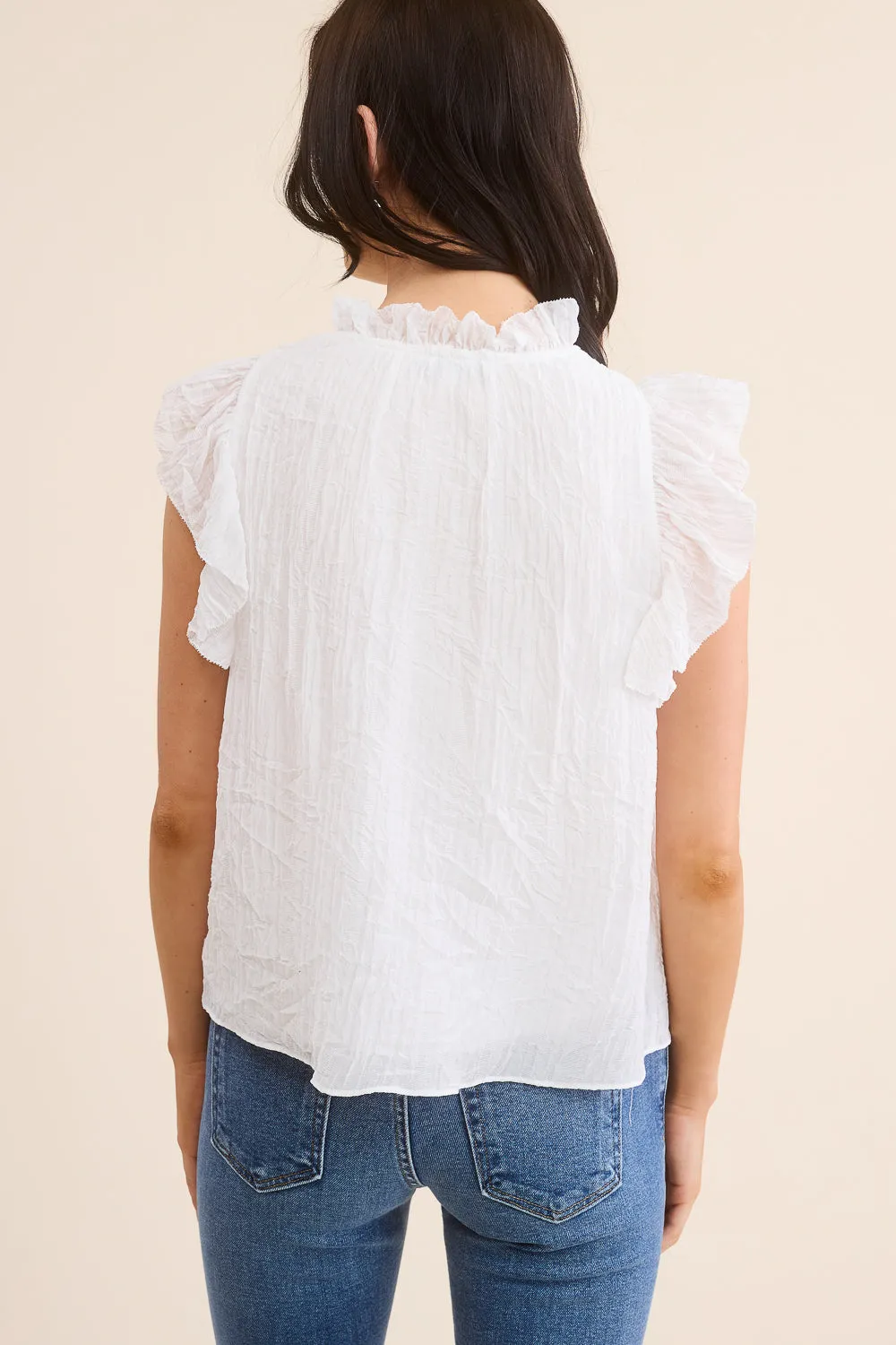 White Textured Blouse