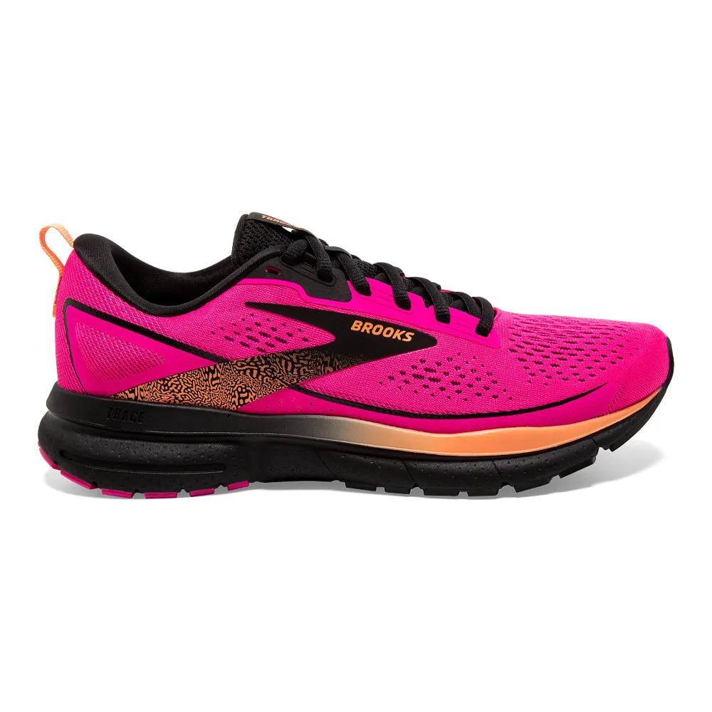 Women's Brooks Trace 3, Pink Glo/Black/Orange, 9 B Medium